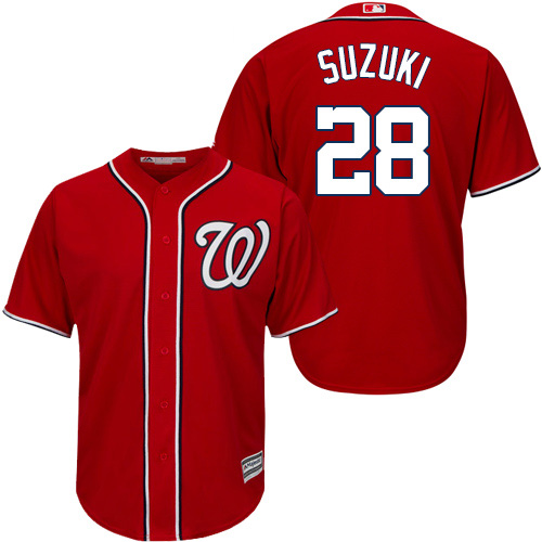 Nationals #28 Kurt Suzuki Red New Cool Base Stitched Youth MLB Jersey
